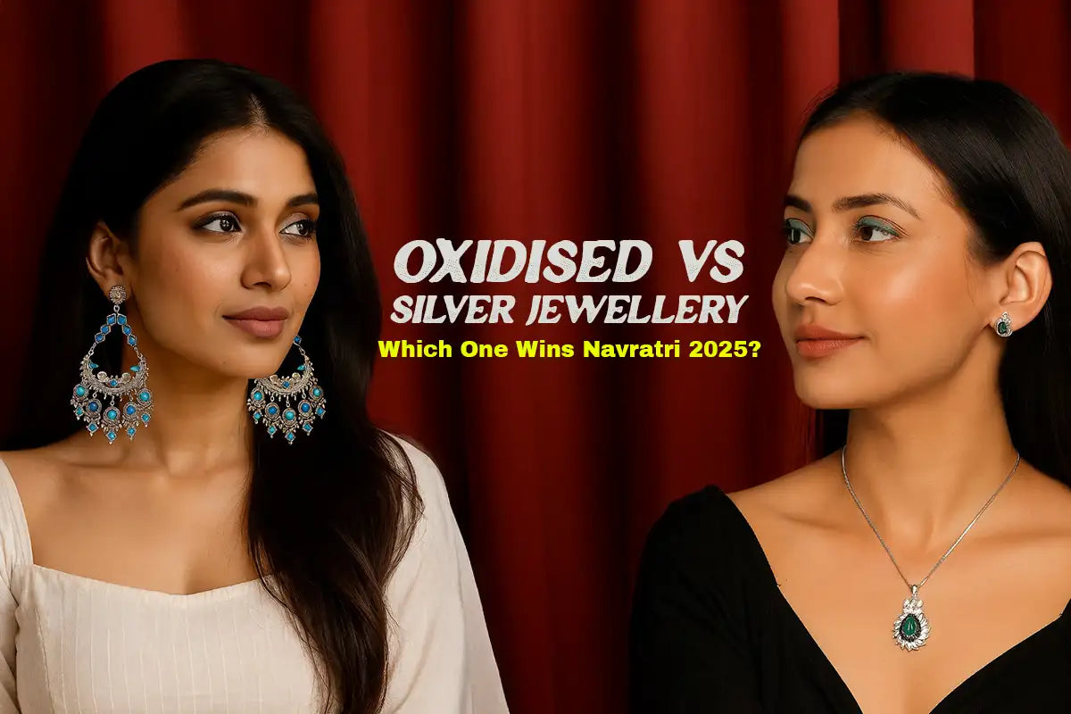 Oxidised vs Silver Jewellery – Which One Wins Navratri 2025?