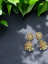 Elegant Gold-Plated Jhumkas with Pearls