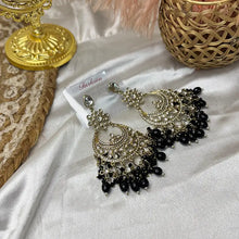 Akshara Royal Golden Floral Kundan Chandbali Earrings