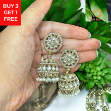 Elegant Gold-Plated Jhumkas with Pearls
