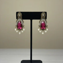 Tvasti Antique Bold Diamond Drop Stone Earrings