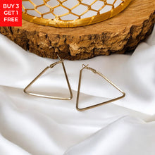 Triangle Silver Hoop Earrings