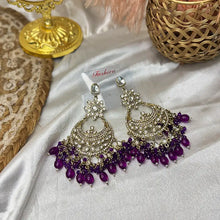 Akshara Royal Golden Floral Kundan Chandbali Earrings