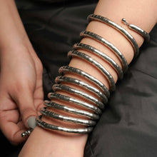 Tribhanga Silver Spiral Cuffs