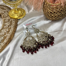 Akshara Royal Golden Floral Kundan Chandbali Earrings