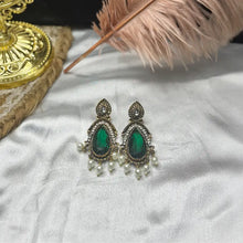 Tvasti Antique Bold Diamond Drop Stone Earrings