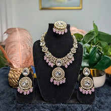 Nitya Kundan Semi- Bridal Set-Baby Pink
