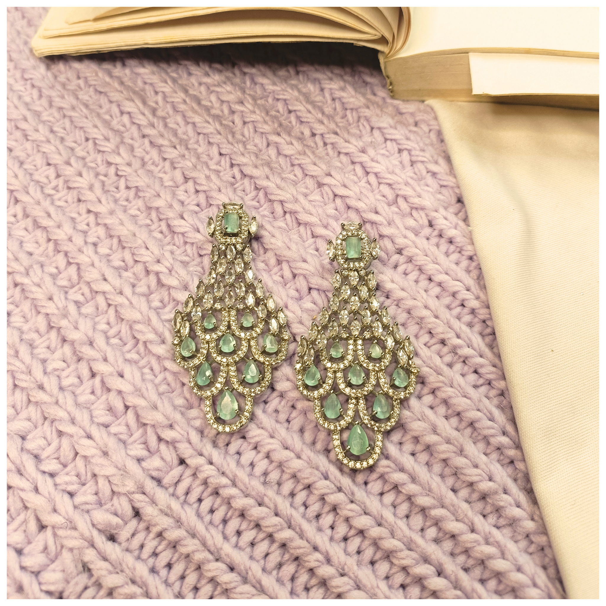 Mint American Diamonds Bridal Set