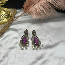Tvasti Antique Bold Diamond Drop Stone Earrings