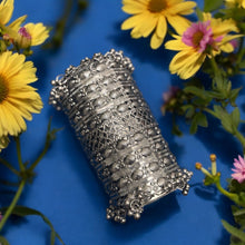 Satya Rhodium Plated Oxidized Brass Handcuff