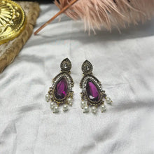 Tvasti Antique Bold Diamond Drop Stone Earrings