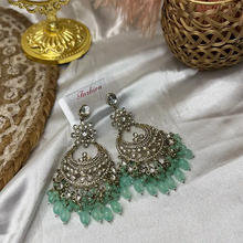 Akshara Royal Golden Floral Kundan Chandbali Earrings