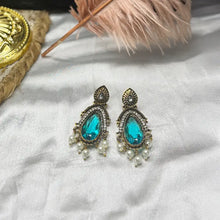 Tvasti Antique Bold Diamond Drop Stone Earrings