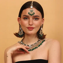 Yuvrani Green Kundan Semi Bridal Heritage Set