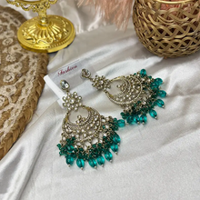 Akshara Royal Golden Floral Kundan Chandbali Earrings