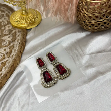Myra Two-Tier Stone Studded Statement Earrings