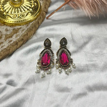 Tvasti Antique Bold Diamond Drop Stone Earrings