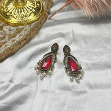 Tvasti Antique Bold Diamond Drop Stone Earrings