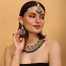 Yuvrani Green Kundan Semi Bridal Heritage Set