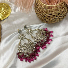 Akshara Royal Golden Floral Kundan Chandbali Earrings