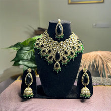 Noorani Polki Bridal Choker Set- Green