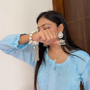 Mita Pearl Oxidised Beaded Bracelet