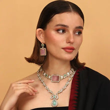 Monalisa Mossainite stone pakistani choker set