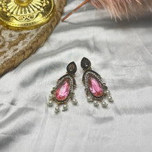 Tvasti Antique Bold Diamond Drop Stone Earrings