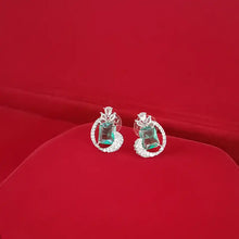 Brass Silver Green AD Pendant Set