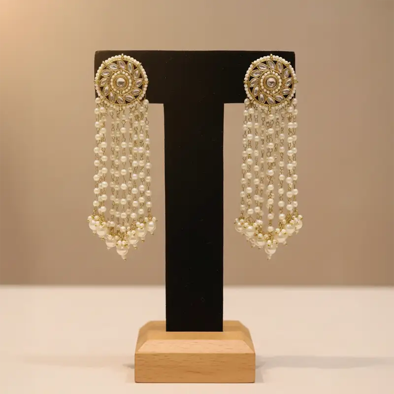 Nayra Big Pearl Chandbali Earrings