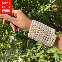 Pearl Spiral Cuff - white