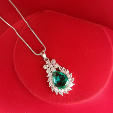 Brass Silver Green AD Pendant Set