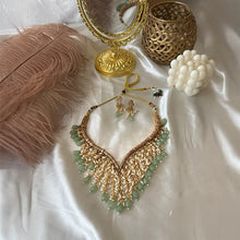 Gaurika Green Gold Plated Necklace Set