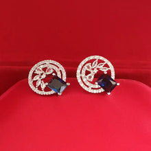 Floral American Diamond Stud Pendant set