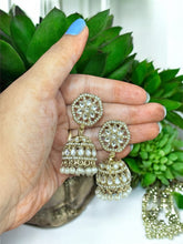 Elegant Gold-Plated Jhumkas with Pearls