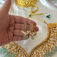 Gaurika Green Gold Plated Necklace Set