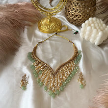 Gaurika Green Gold Plated Necklace Set