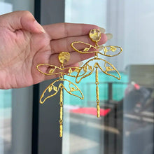 Dragonfly Gold Plated Dangle Earrings