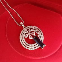 Floral American Diamond Stud Pendant set