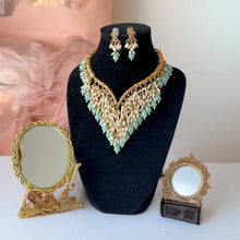 Gaurika Green Gold Plated Necklace Set