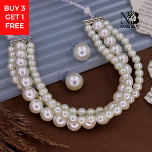 Pratha 3 layer Pearl Choker Set
