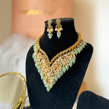 Gaurika Green Gold Plated Necklace Set