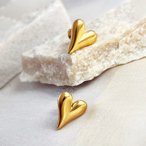 Anti Tarnish Heart Themed Earrings