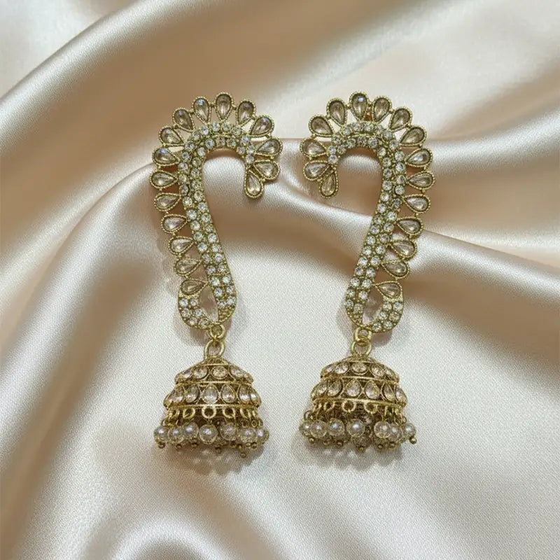 Nia Ear Cuff Gold Jhumka Earring