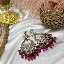 Akshara Royal Golden Floral Kundan Chandbali Earrings