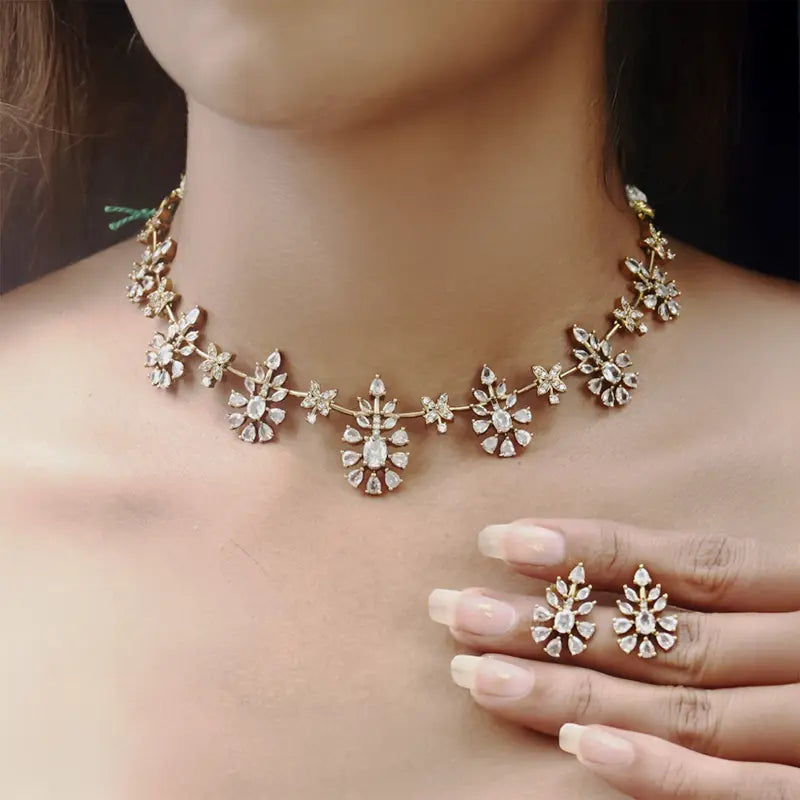 Chaitali AD Choker Necklace Set