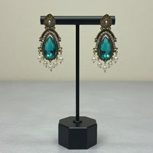 Tvasti Antique Bold Diamond Drop Stone Earrings
