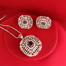 American Diamond Square Pendant Set