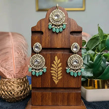 Nitya Kundan Semi- Bridal Set- Mint Green