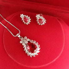 Teardrop Cubic Zirconia Pendant Set